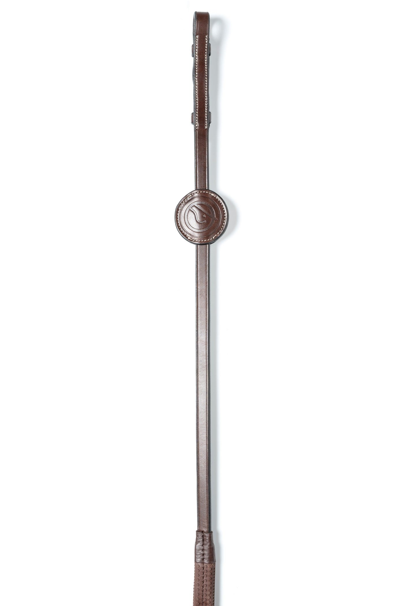 TRUST Maastricht rubberen teugels (13 mm) lederen stops gouden gespen Bruin Bruin