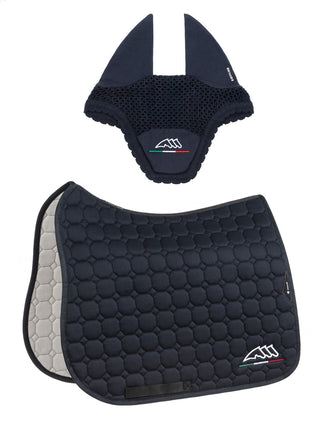 Equiline Set Schabracke und Fliegenmütze Eqflaggy Dressur Navy