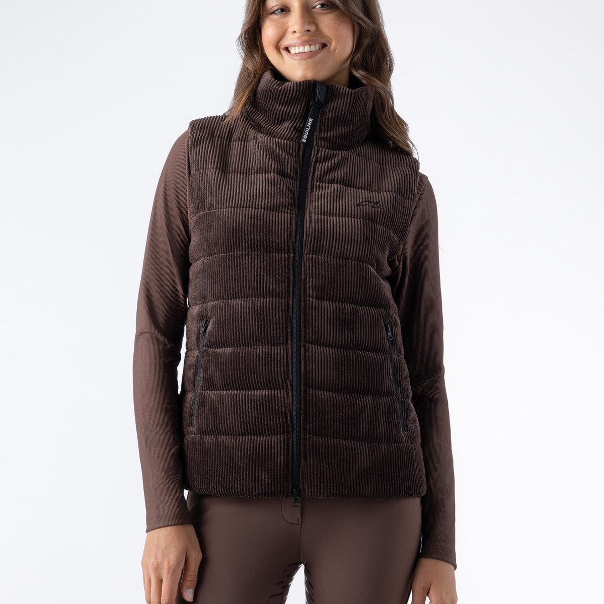 Equiline Damen Leicht Gesteppte Bodywarmer Eqsit Cocoa Powder