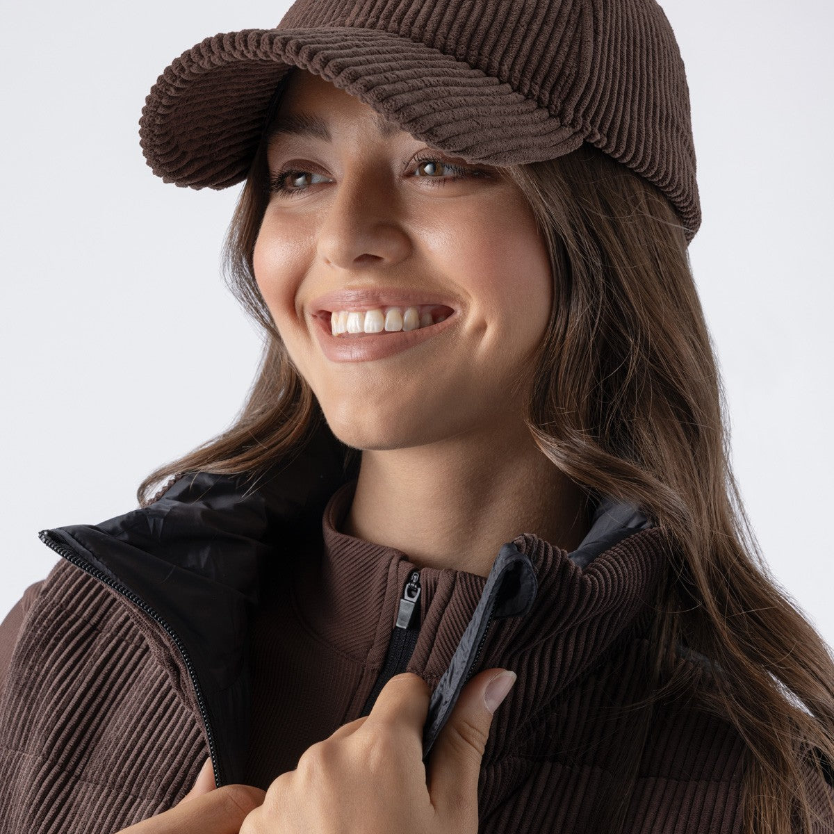 Equiline Damen Baseball Cap Cord Eqfalt Cocoa Powder