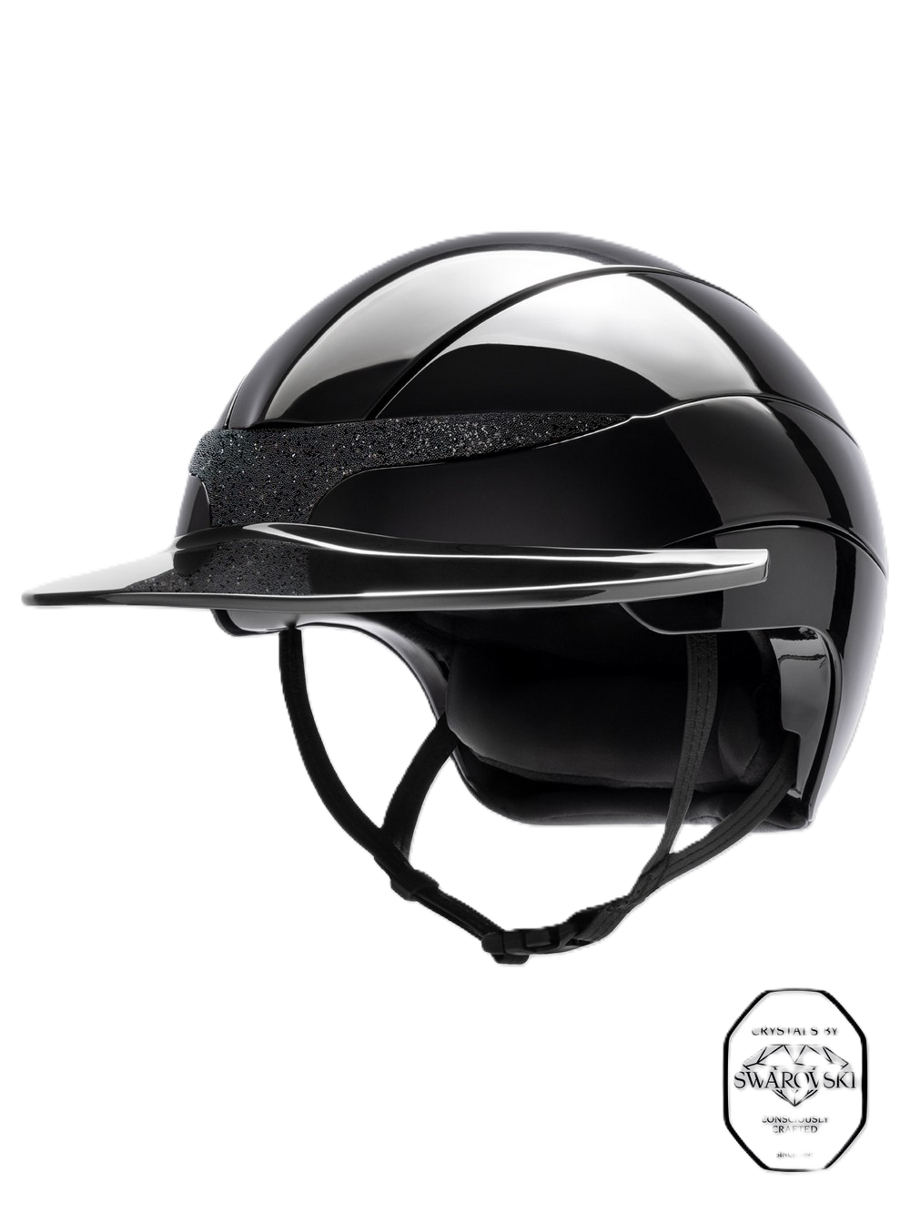 Equiline Reithelm Xanto Sun Visor Gloss Swarovski Schwarz