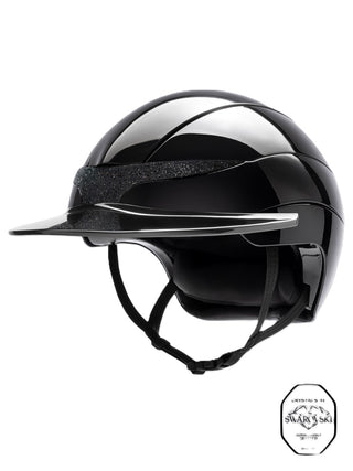 Equiline Reithelm Xanto Sun Visor Gloss Swarovski Schwarz