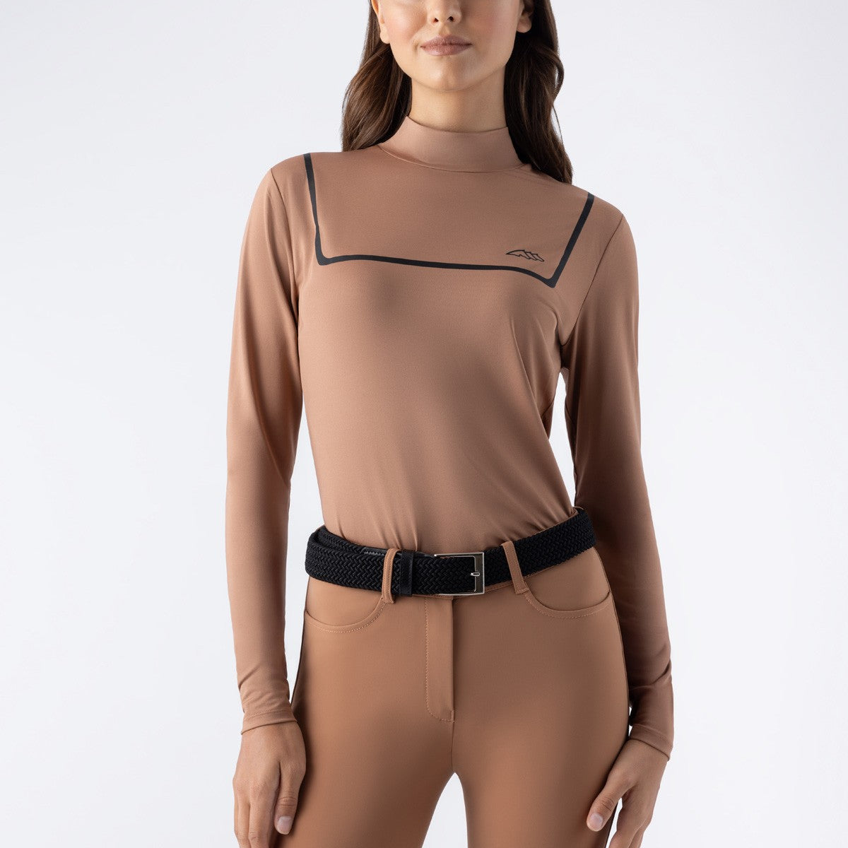 Equiline Damen Training Top Technical Fabric Eqaste Mocha Mousse