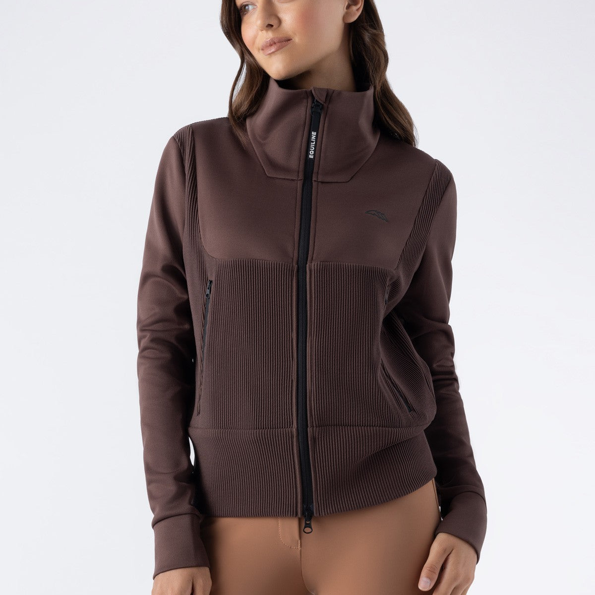 Equiline Damen Sweatjacke Eqembres Cocoa Powder