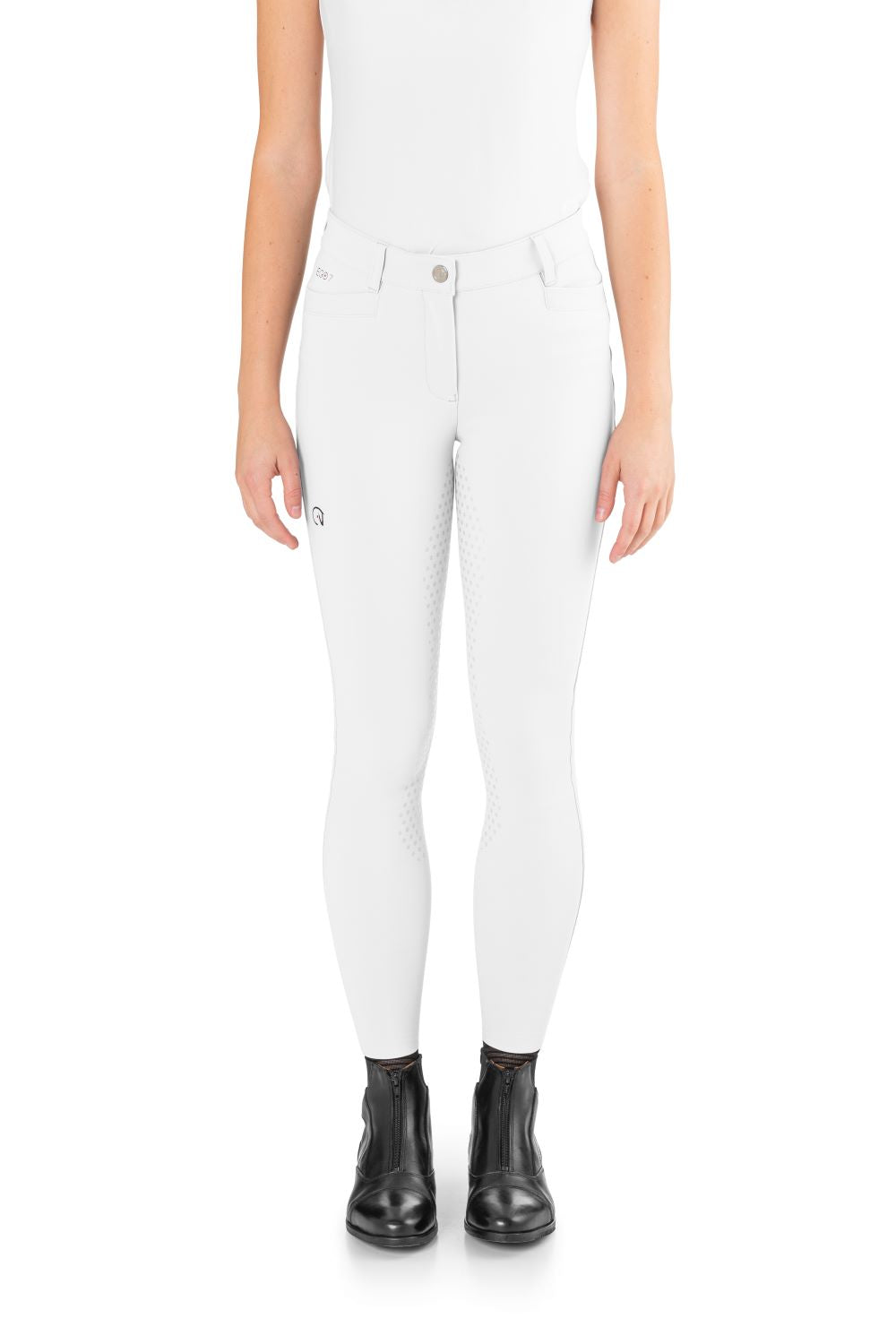 EGO7 Dressage FG Reithose Damen Grip Full Besatz Weiß