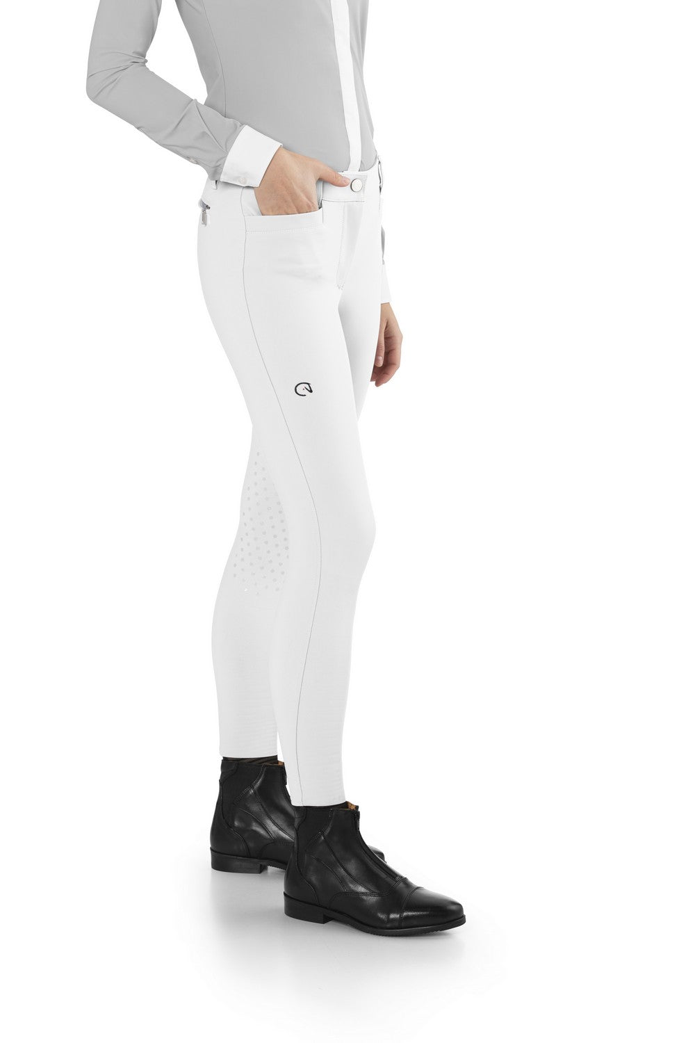 EGO7 Jumping EJ Reithose Damen Kniegrip Weiß