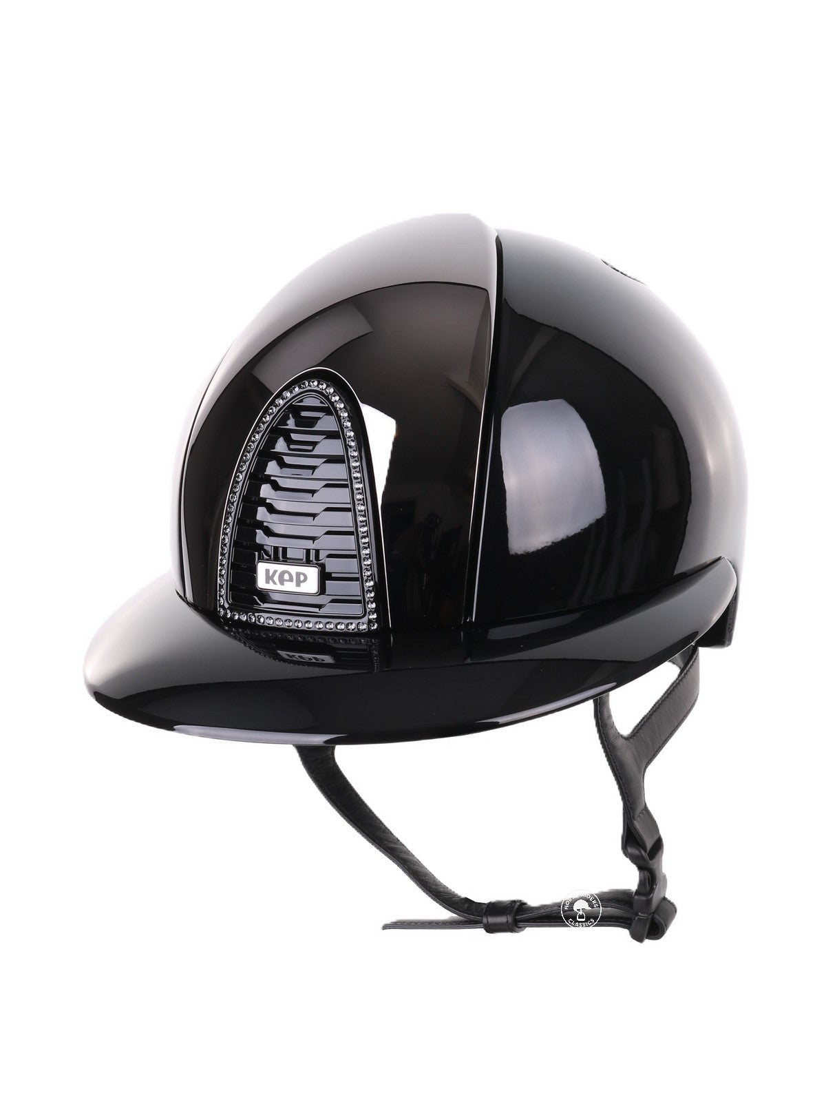 Kep Italia Reithelm Cromo 2.0 Polish Polo Schwarz Mirror Insert Swarovski Frame