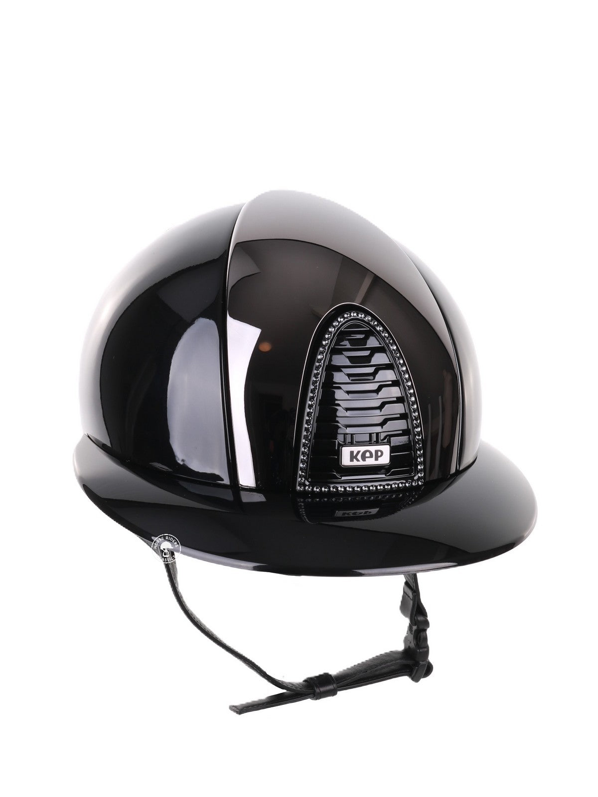 Kep Italia Reithelm Cromo 2.0 Polish Polo Schwarz Mirror Insert Swarovski Frame