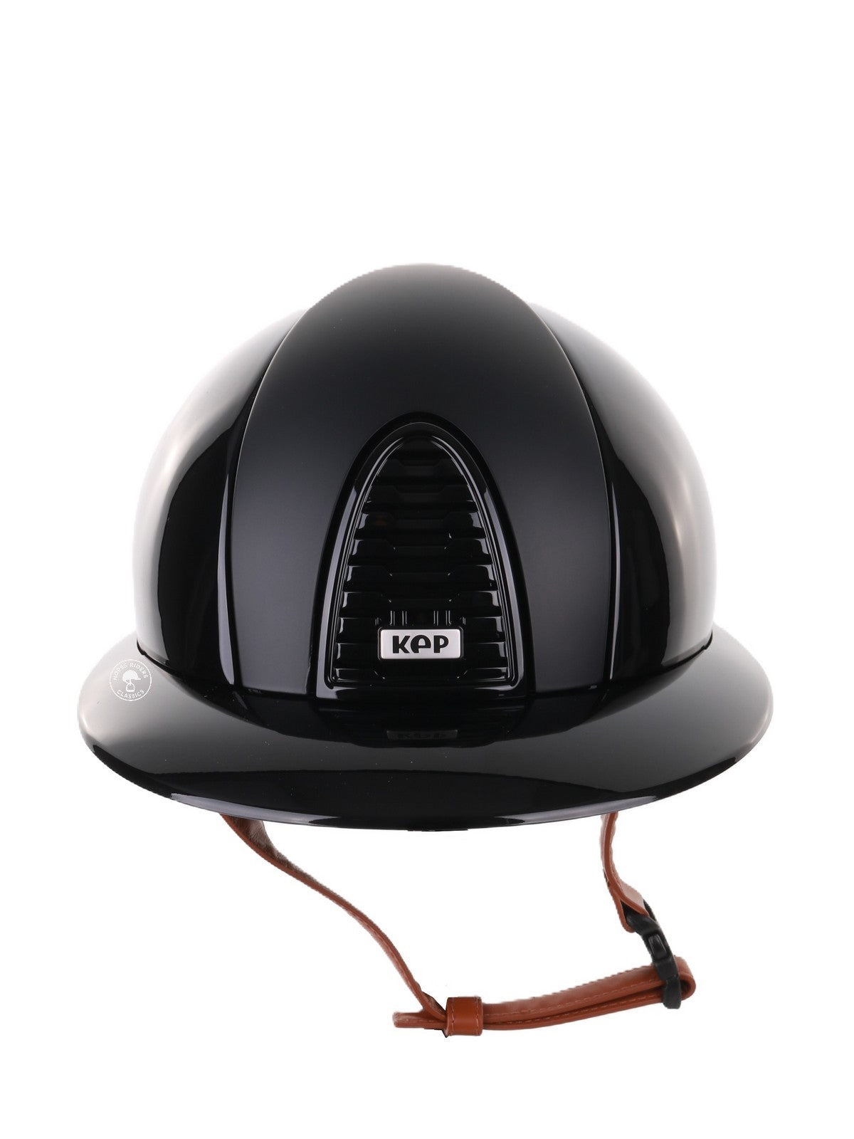 Kep Italia Reithelm Cromo 2.0 Polish Polo Schwarz Textile Inserts Beige Kinnriemen