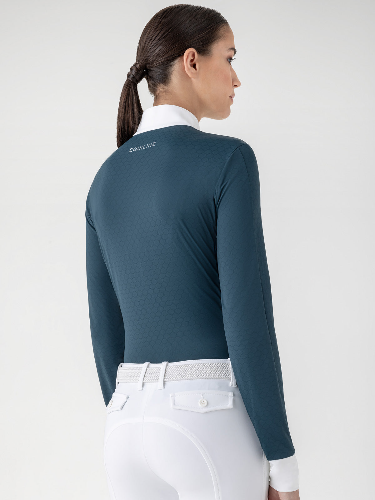 Equiline wedstrijdshirt lange mouwen dames Estock Legion Blue