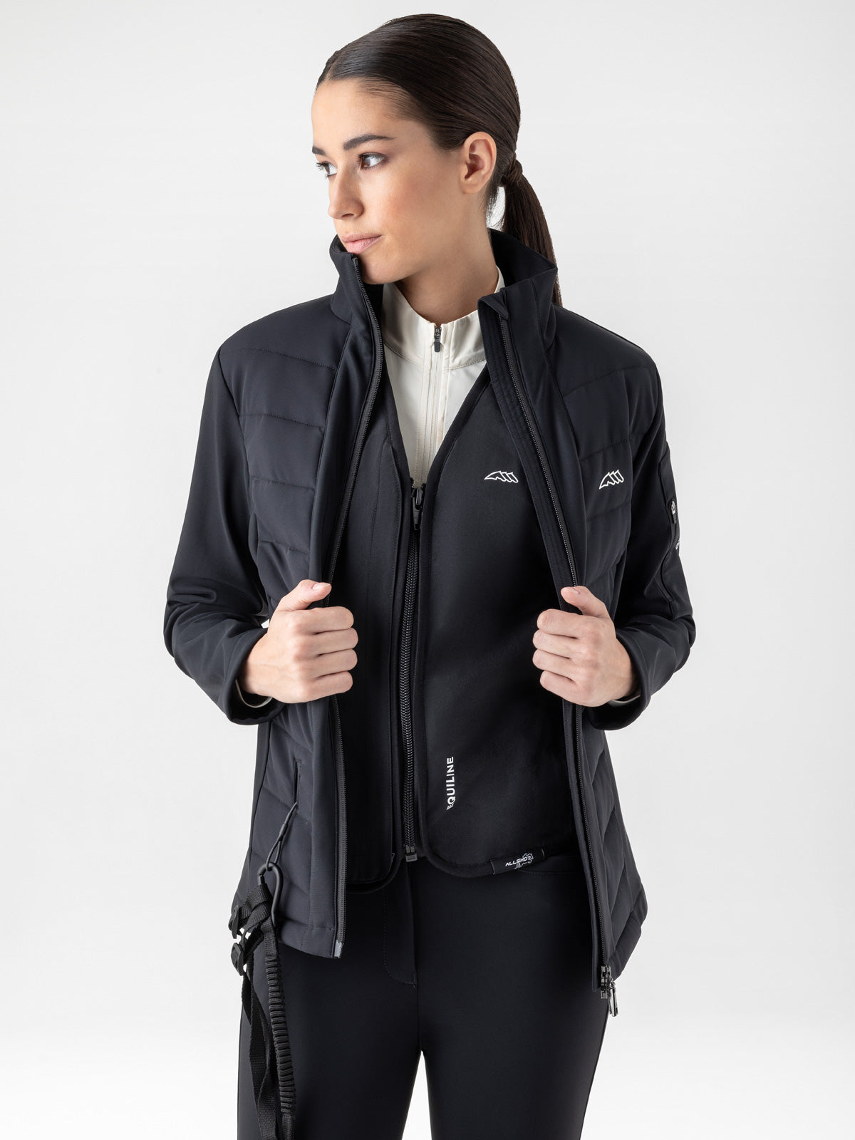 Equiline Damen-Softshelljacke mit Airbag-Kompatibilität Entrec Schwarz