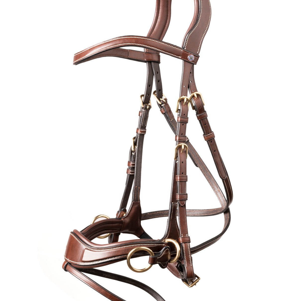 TRUST hoofdstel Falsterbo T-Motion gouden gespen Bruin Bruin