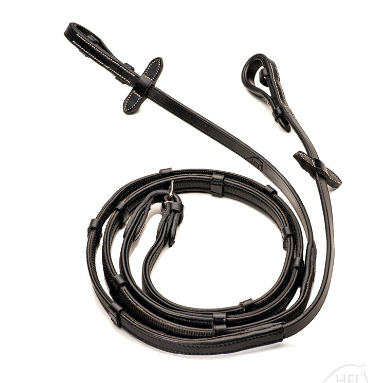 Rênes Hunter HFI avec Arrêtoirs en Cuir