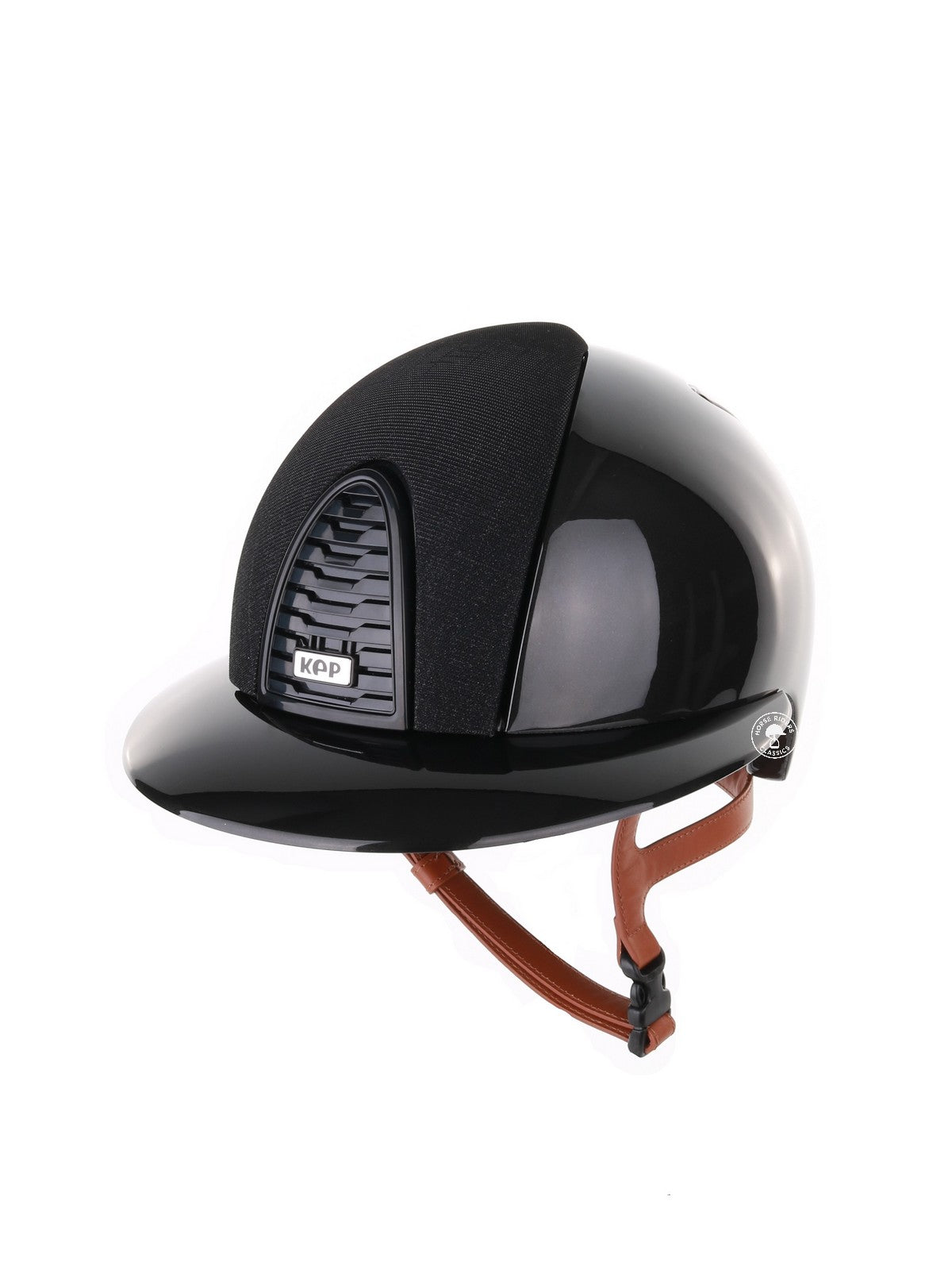 Kep Italia Reithelm Cromo 2.0 Shine Polo Schwarz RAW Frame Galassia Insert Beige Kinnriemen