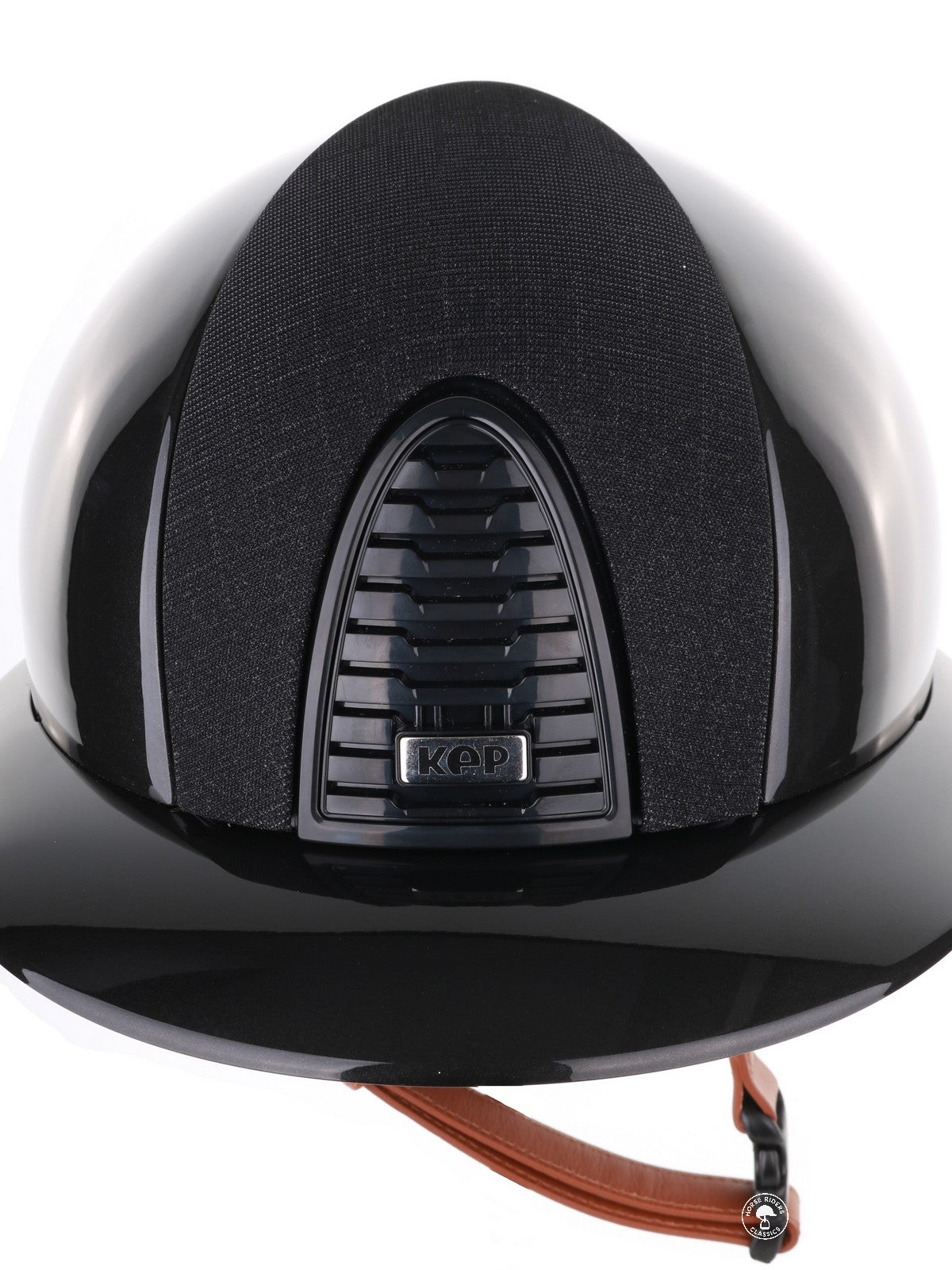 Kep Italia Reithelm Cromo 2.0 Shine Polo Schwarz RAW Frame Galassia Insert Beige Kinnriemen