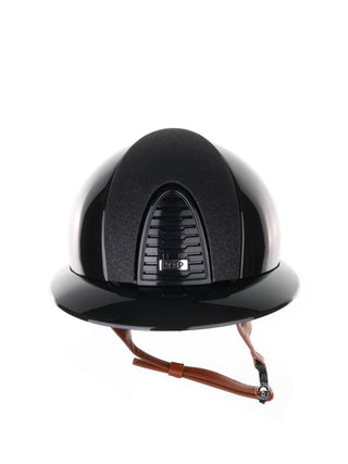 Kep Italia Reithelm Cromo 2.0 Shine Polo Schwarz RAW Frame Star Insert Beige Kinnriemen