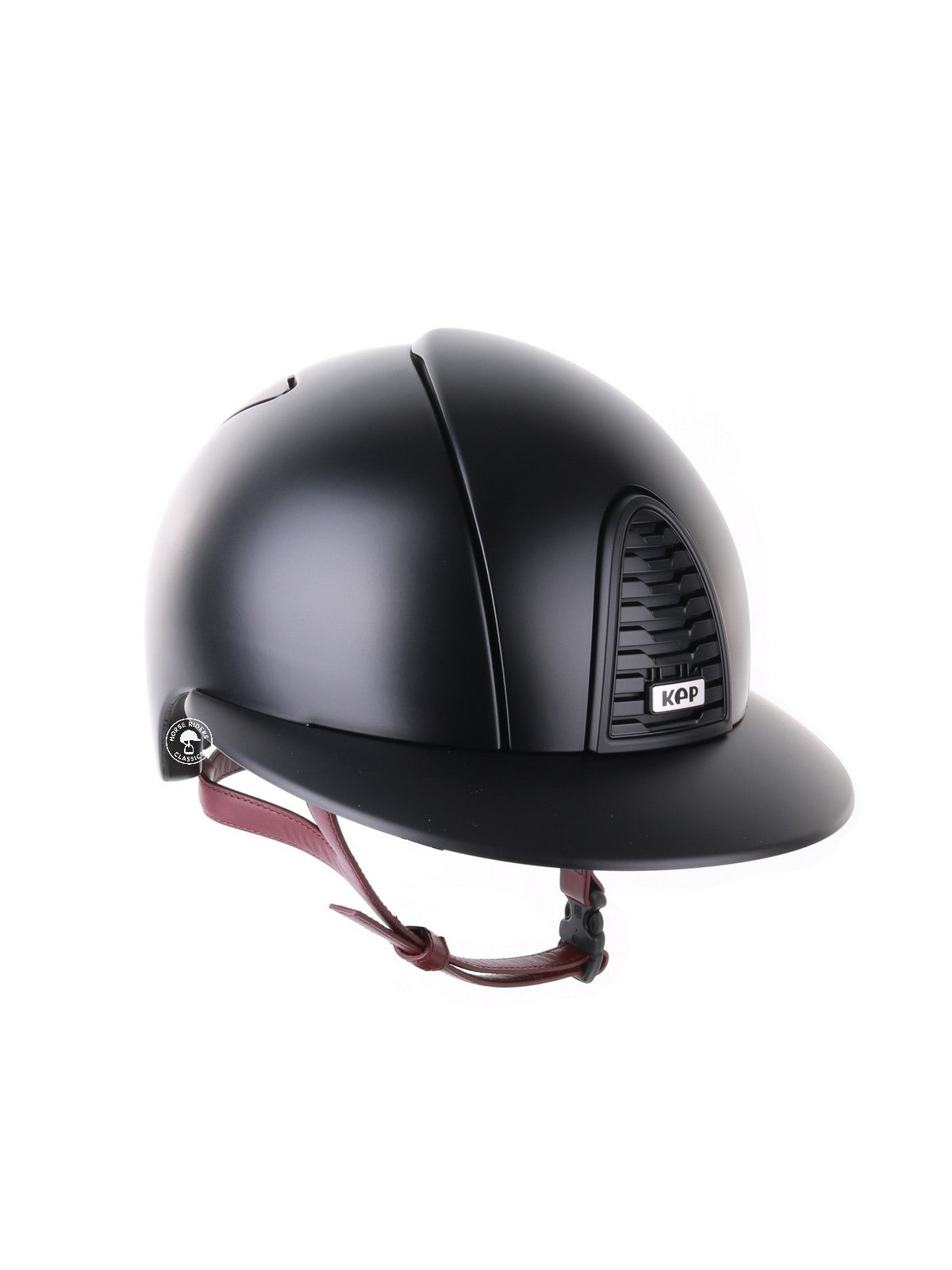 Kep Italia Reithelm Cromo 2.0 Textile Polo Schwarz Bordeaux Kinnriemen