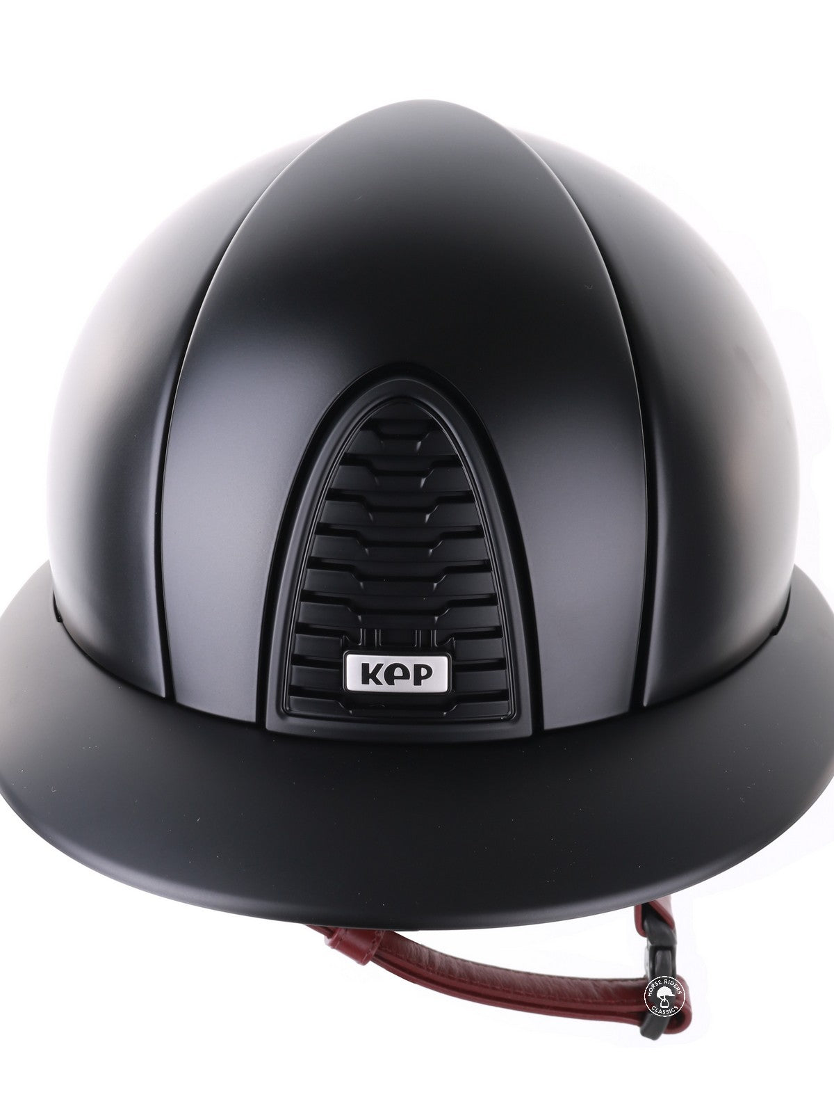 Kep Italia Reithelm Cromo 2.0 Textile Polo Schwarz Bordeaux Kinnriemen