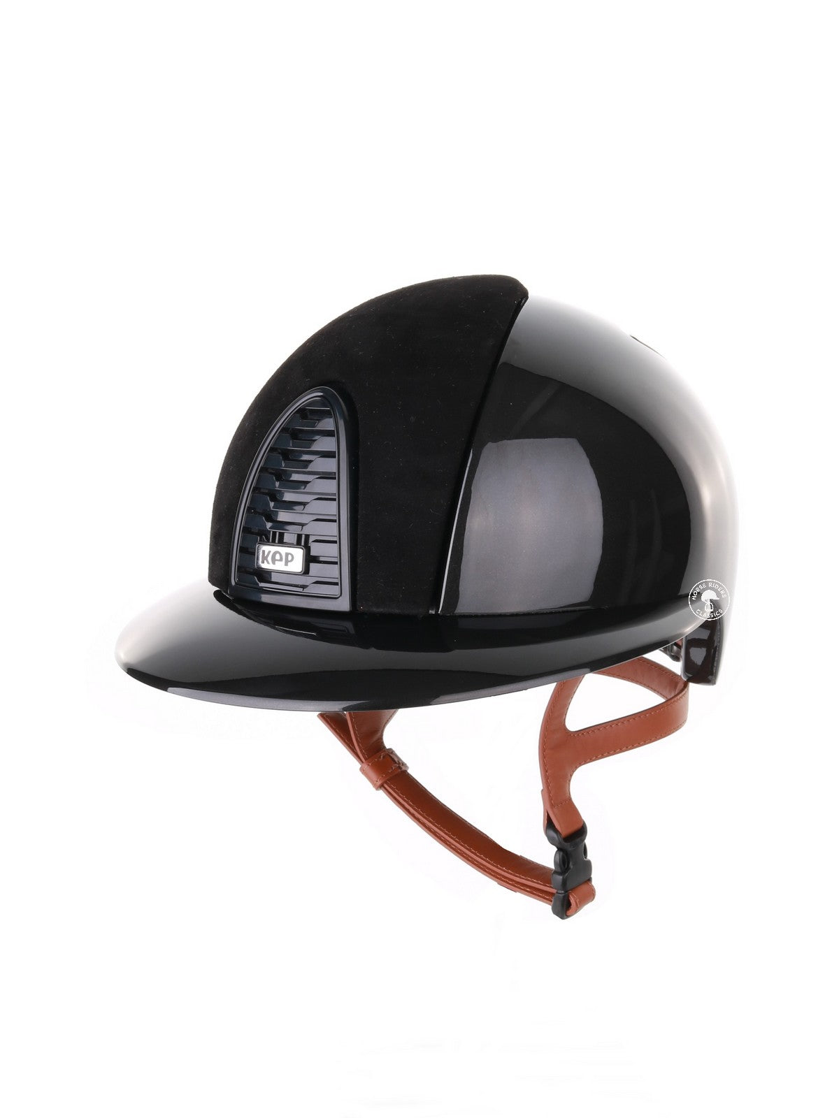 Kep Italia Reithelm Cromo 2.0 Shine Polo Schwarz RAW Frame Suede Insert Beige Kinnriemen