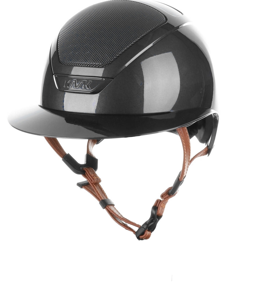 Kask Star Lady 2.0 Pure Shine Chrome Light Brown Chinstrap Zwart Zwart