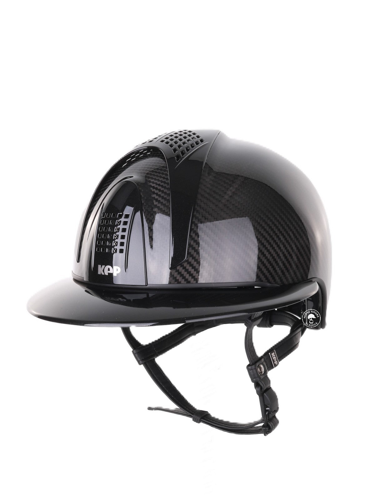 Kep Italia Paardrijhelm E-Light Carbon Polo Klep Zwart Zwart