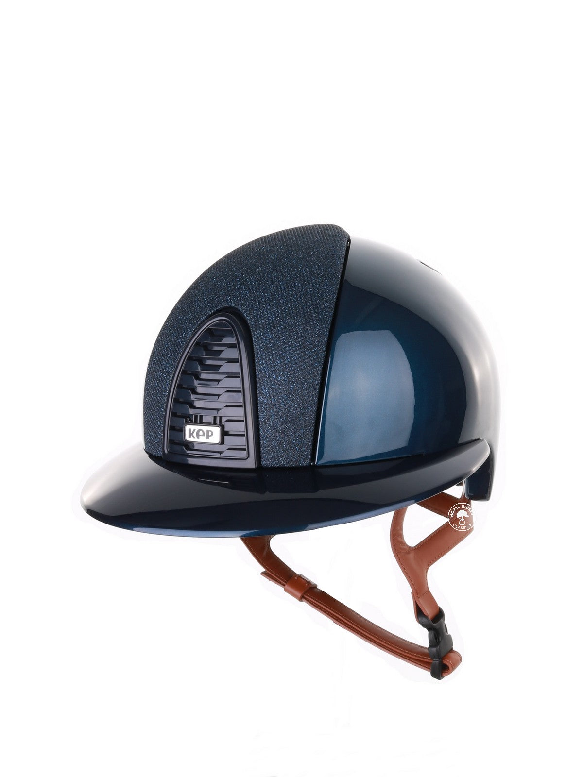 Kep Italia Reithelm Cromo 2.0 Shine Polo Blau RAW Frame Luminor Blue Insert Beige Kinnriemen