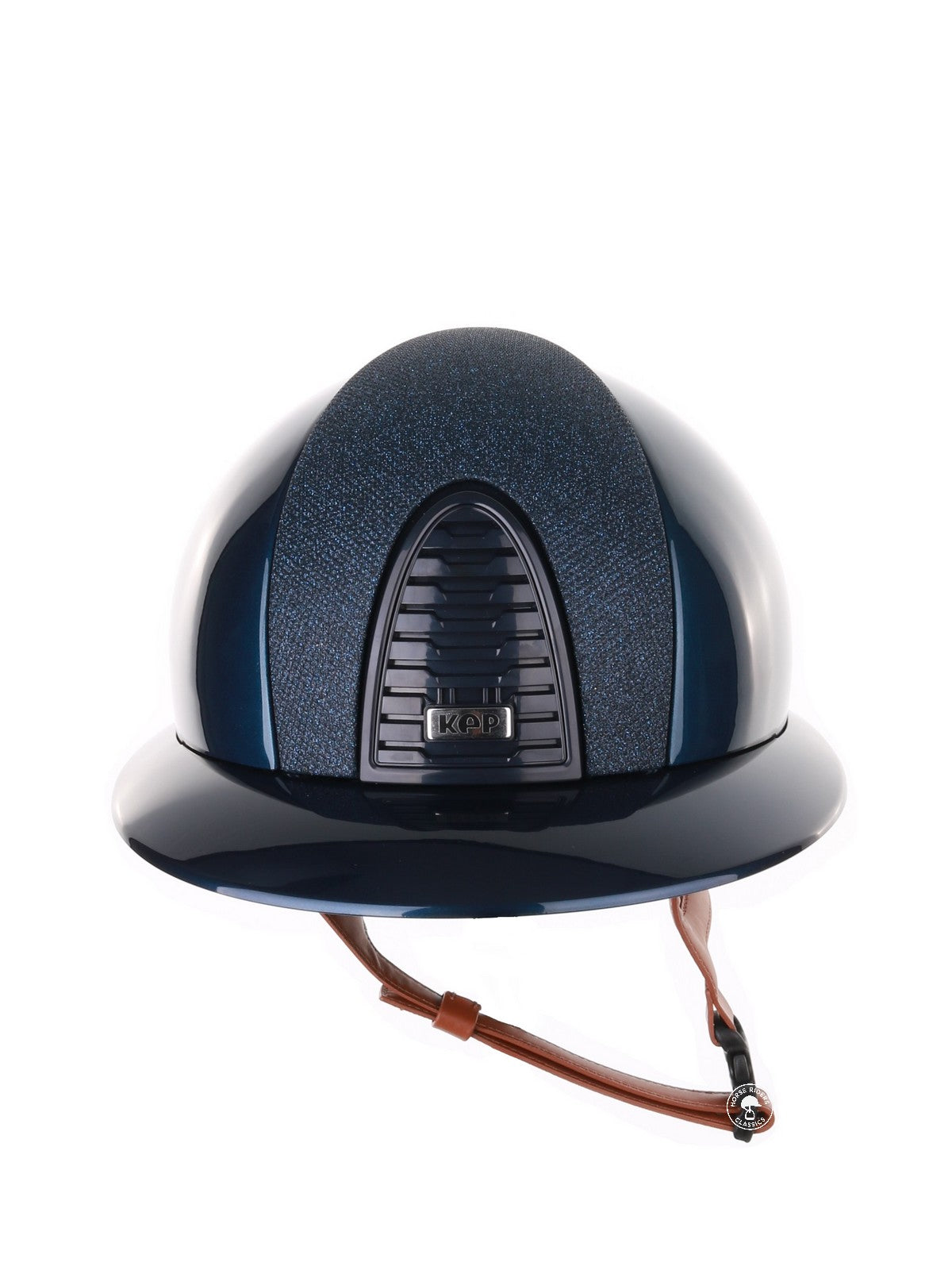 Kep Italia Reithelm Cromo 2.0 Shine Polo Blau RAW Frame Luminor Blue Insert Beige Kinnriemen