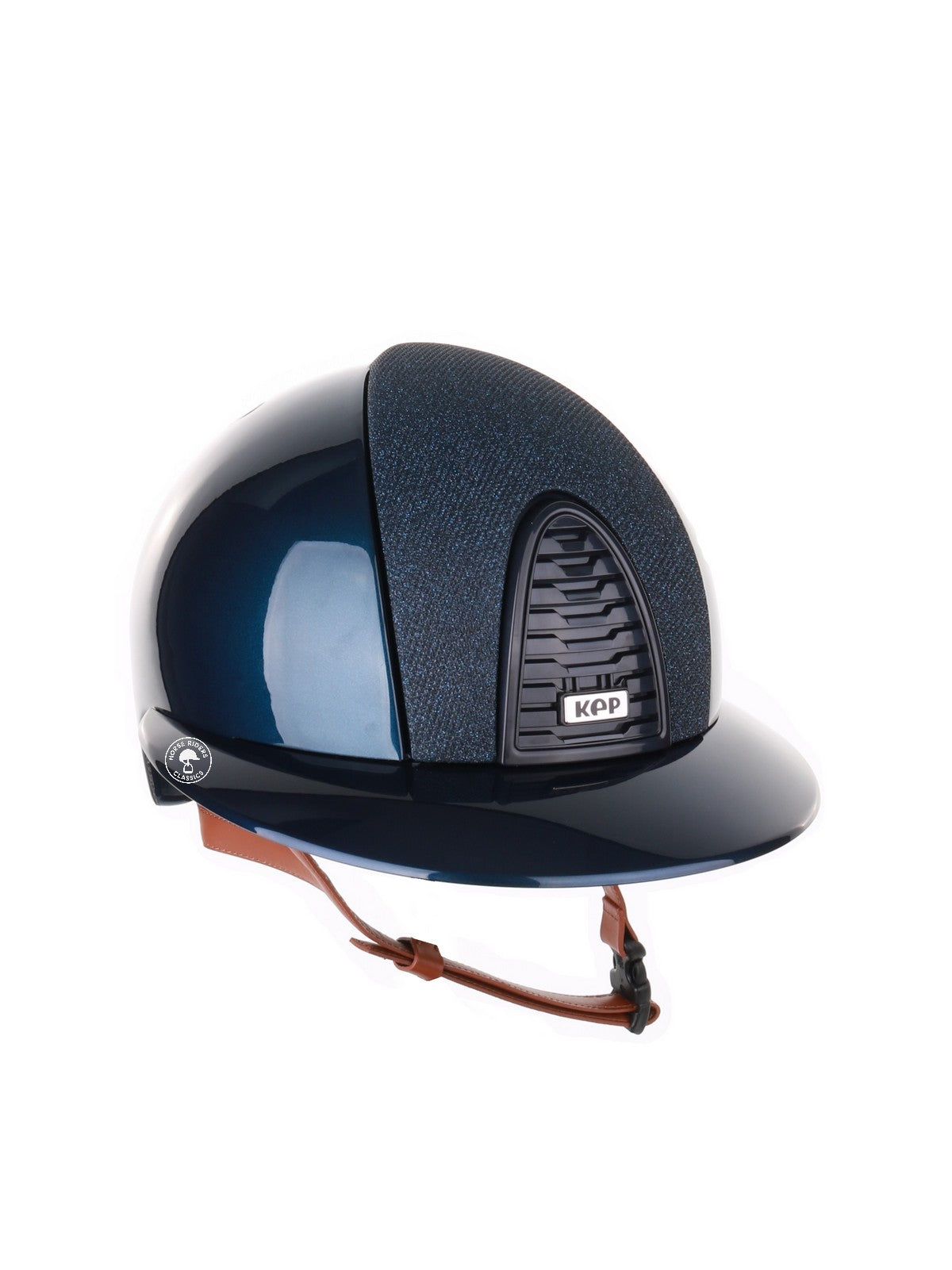 Kep Italia Reithelm Cromo 2.0 Shine Polo Blau RAW Frame Luminor Blue Insert Beige Kinnriemen