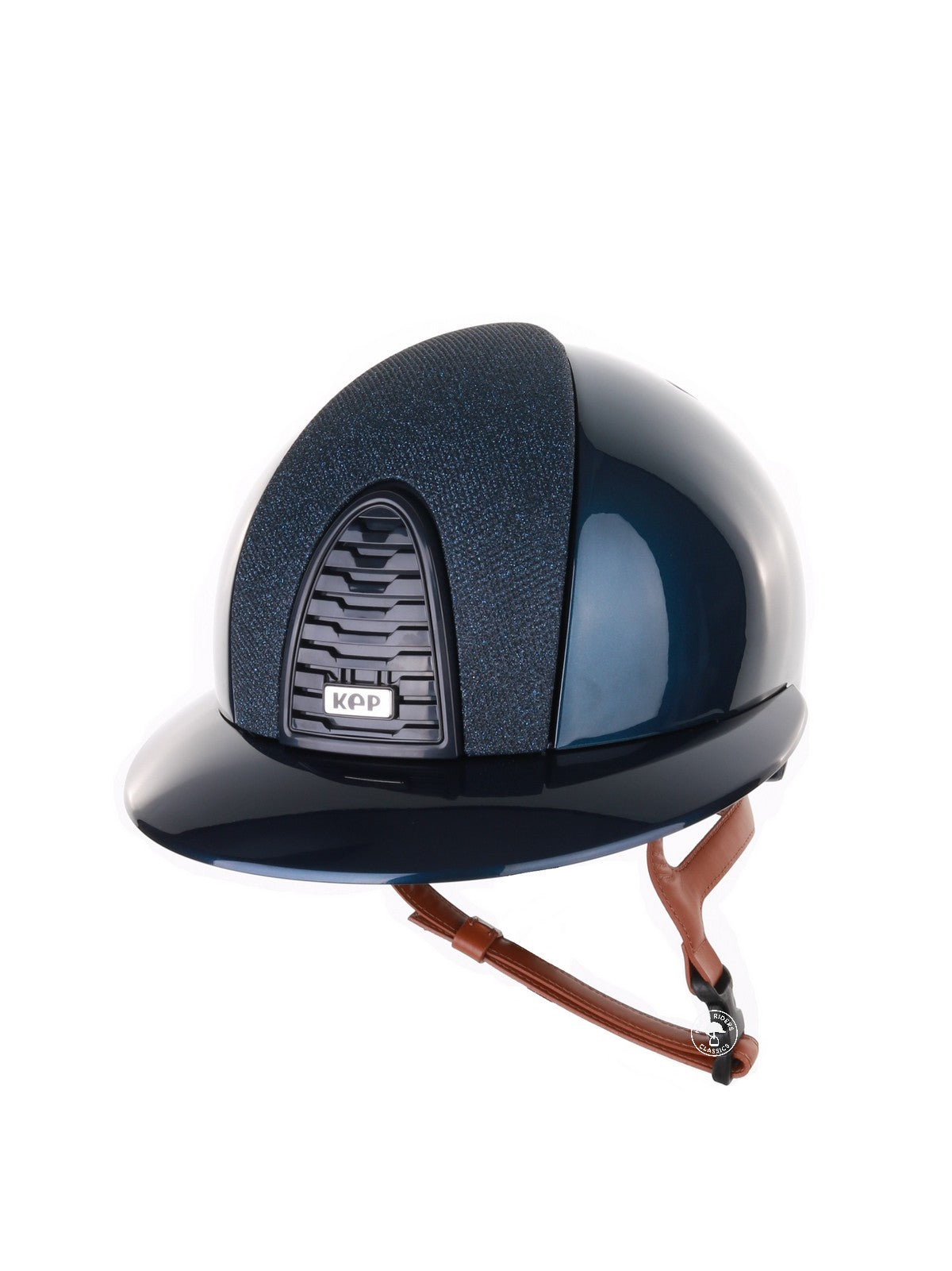 Kep Italia Reithelm Cromo 2.0 Shine Polo Blau RAW Frame Luminor Blue Insert Beige Kinnriemen