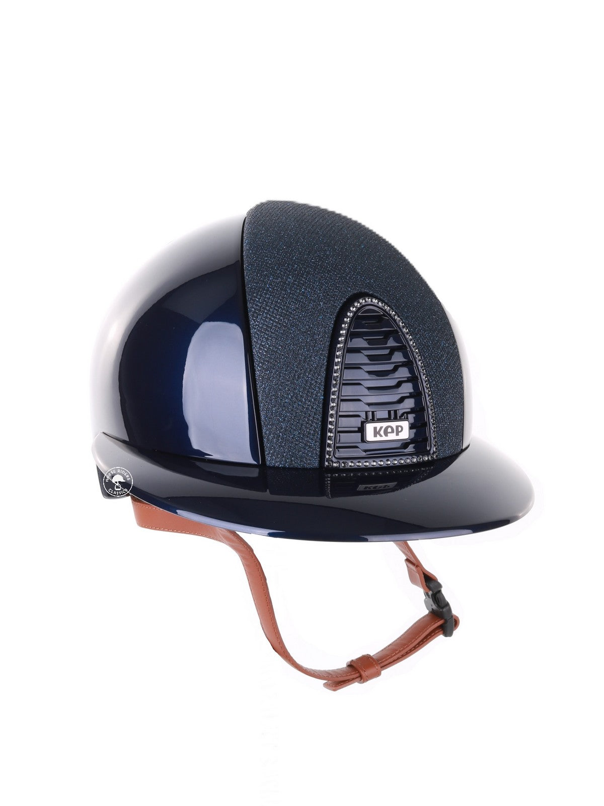 Kep Italia Paardrijhelm Cromo 2.0 Polish Polo Klep Blauw Swarovski Frame Beige Kinband
