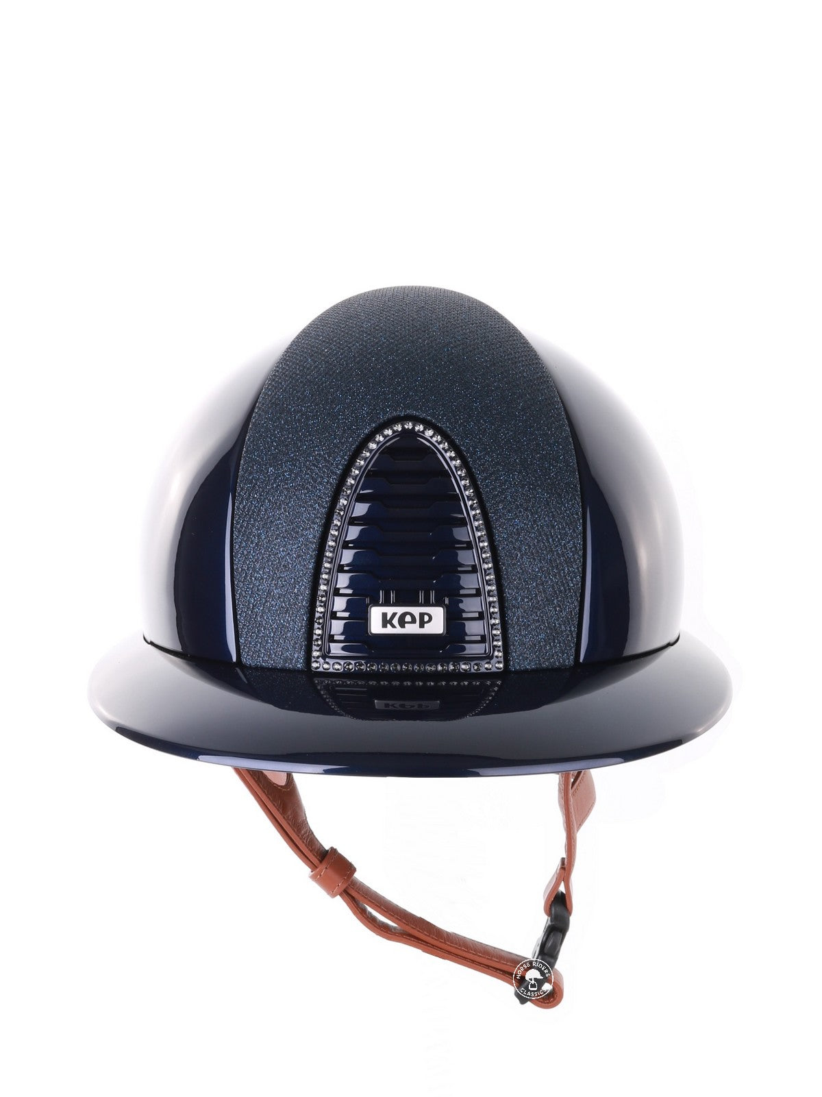 Kep Italia Reithelm Cromo 2.0 Polish Polo Blau Swarovski Frame Beige Kinnriemen