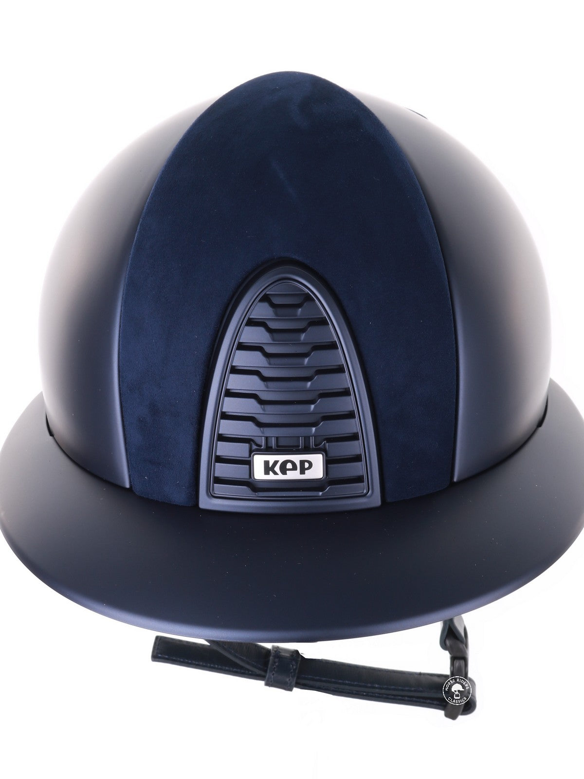 Kep Italia Paardrijhelm Cromo 2.0 Textile Polo Klep Blauw Suede Inserts