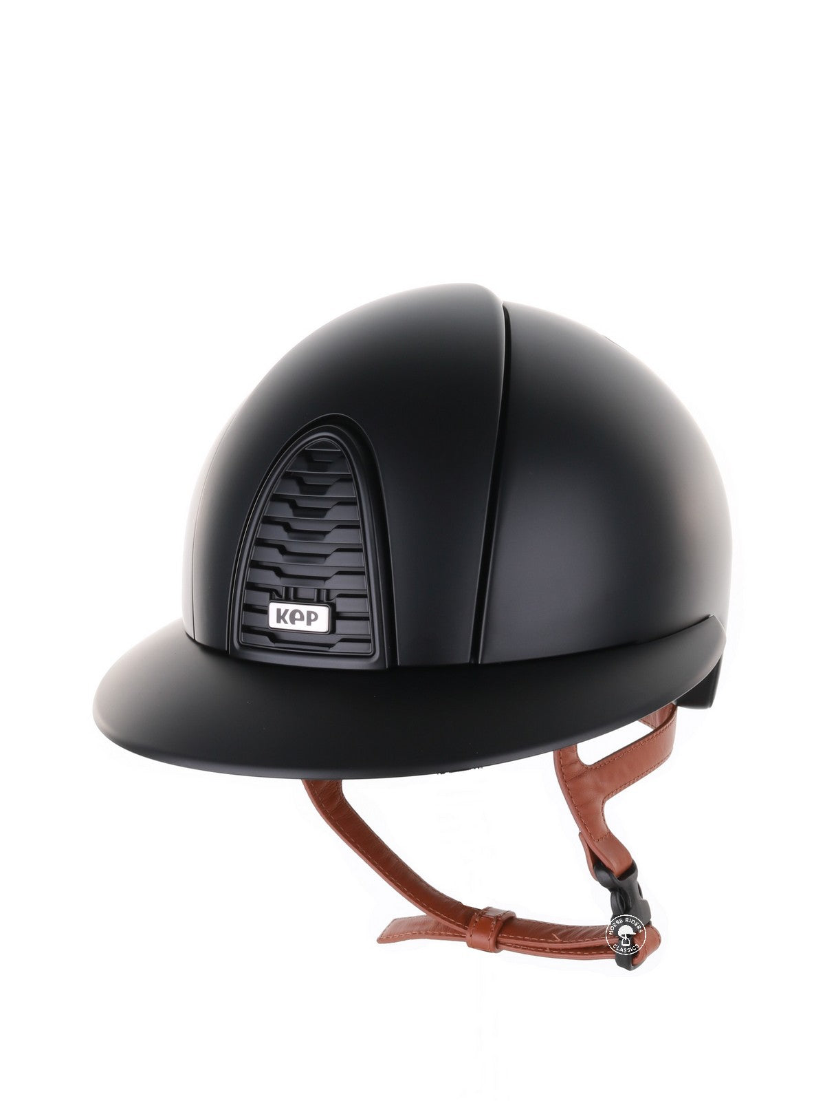 Kep Italia Paardrijhelm Cromo 2.0 Textile Polo Klep Zwart Beige Kinband