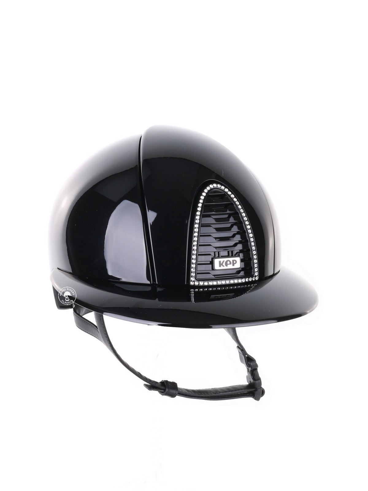 Kep Italia Reithelm Cromo 2.0 Polish Polo Schwarz Swarovski Frame