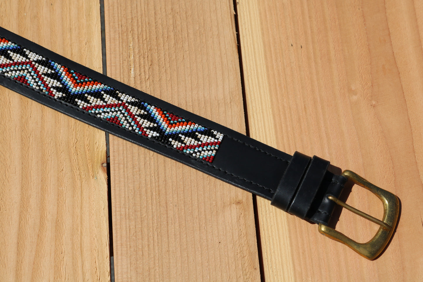 Gürtel mit Perlen Ghana Black