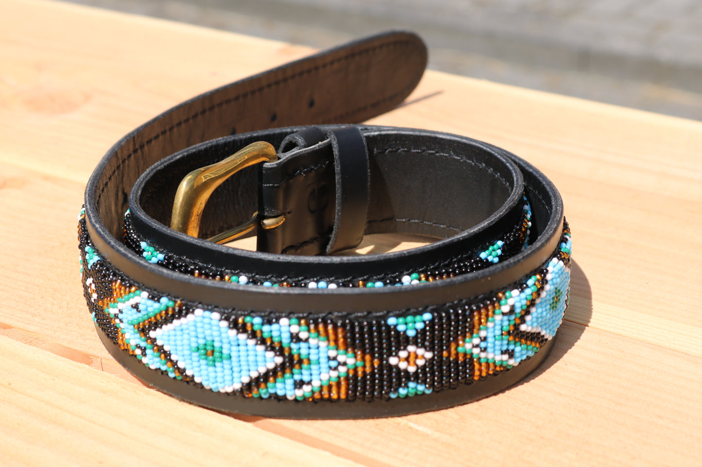 Gürtel mit Perlen Mwimbi Turquoise