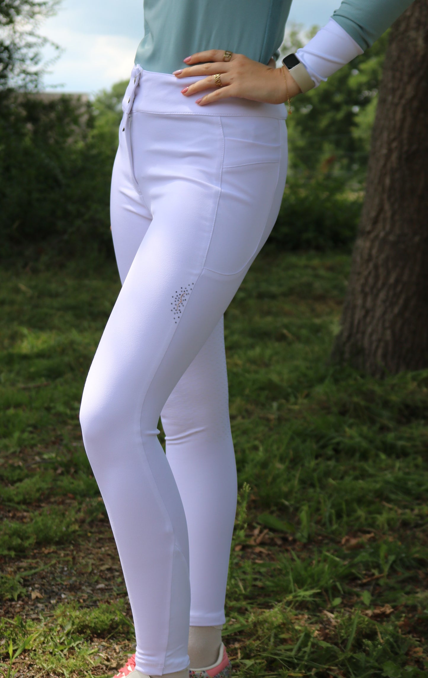 Animo Reithose Vollbesatz Damen Nicky weiß