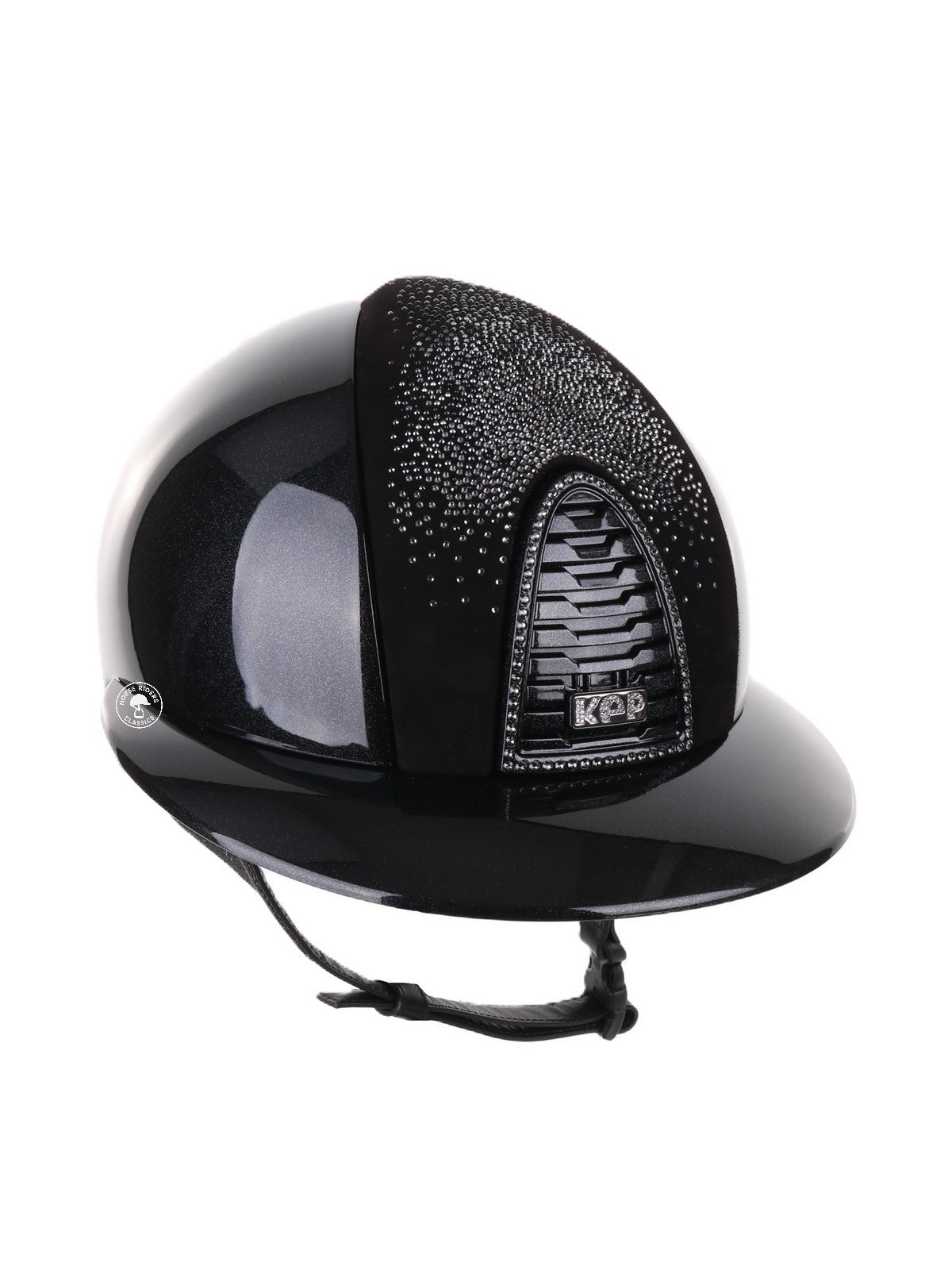 Kep Italia Reithelm Cromo 2.0 Diamond Polo Schwarz Shaded Silver Insert Swarovski Frame