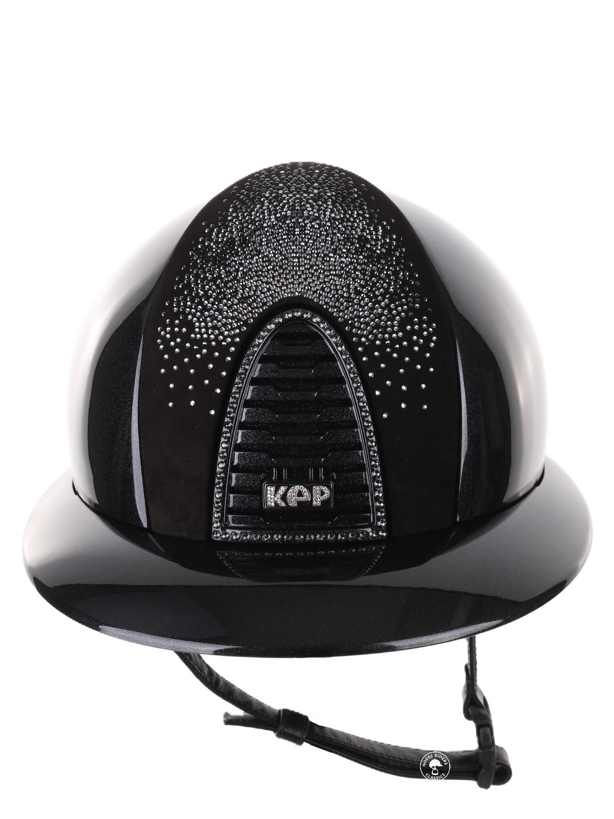 Kep Italia Reithelm Cromo 2.0 Diamond Polo Schwarz Shaded Silver Insert Swarovski Frame