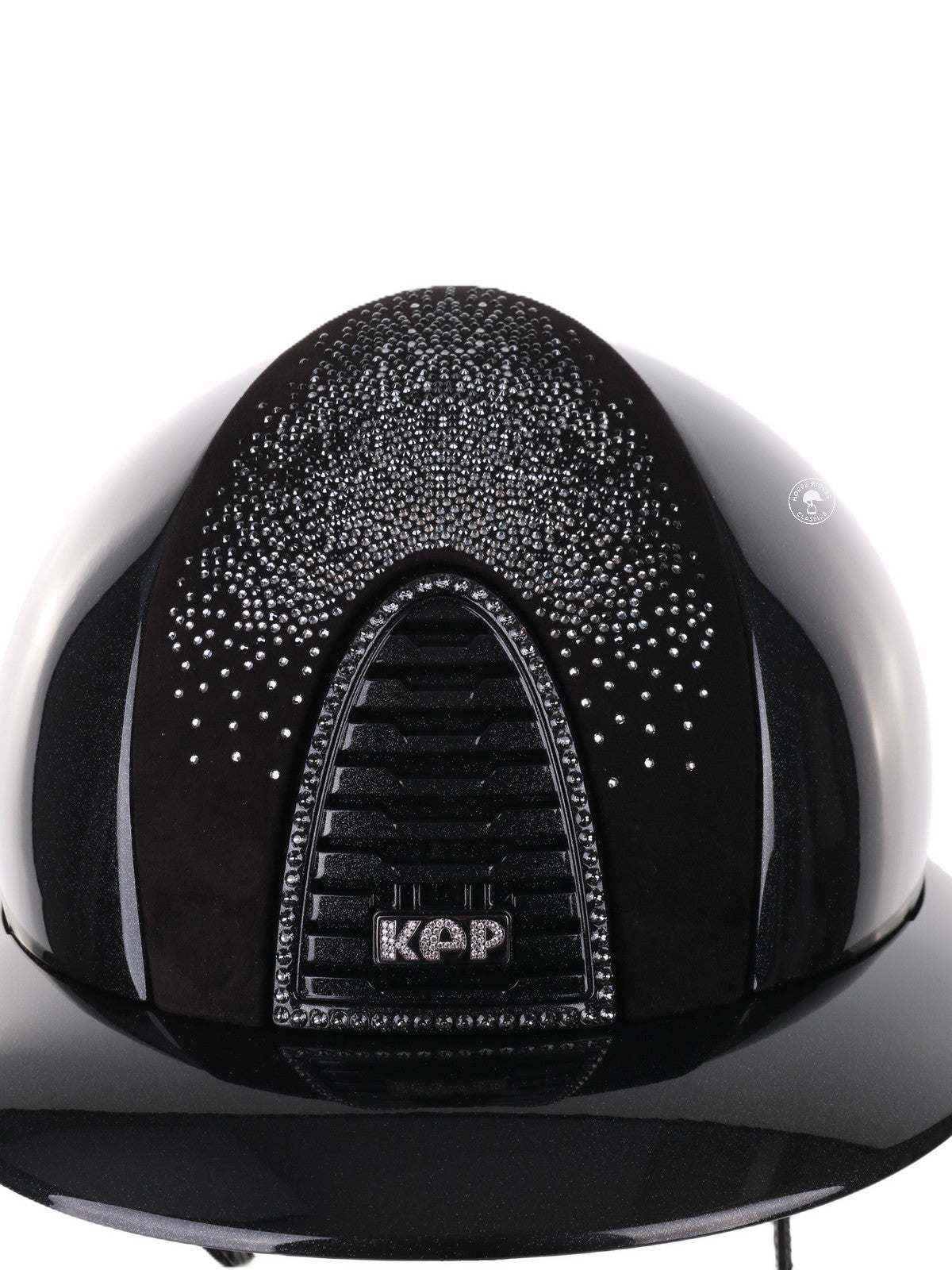 Kep Italia Reithelm Cromo 2.0 Diamond Polo Schwarz Shaded Silver Insert Swarovski Frame