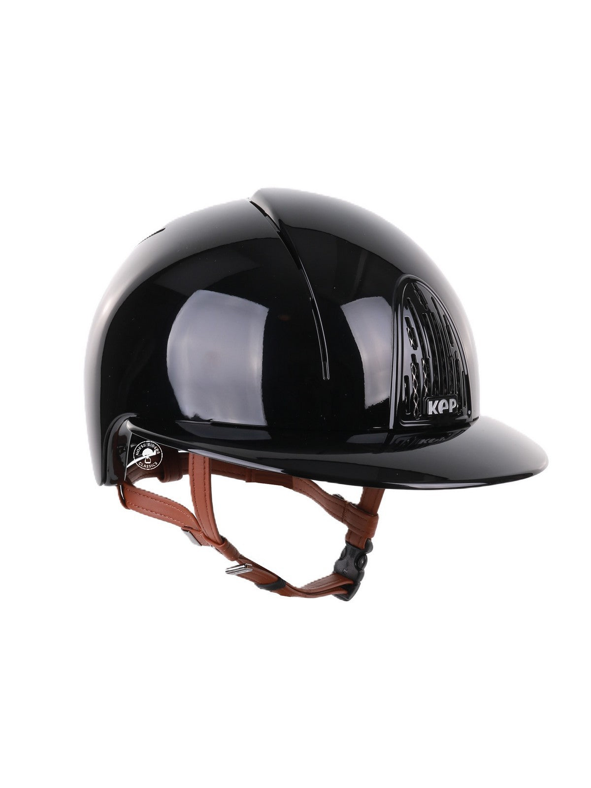 Kep Italia Reithelm Smart Polish Polo Schwarz Beige Kinnriemen
