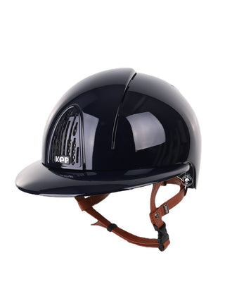 Kep Italia Reithelm Smart Polish Polo Blau Beige Kinnriemen