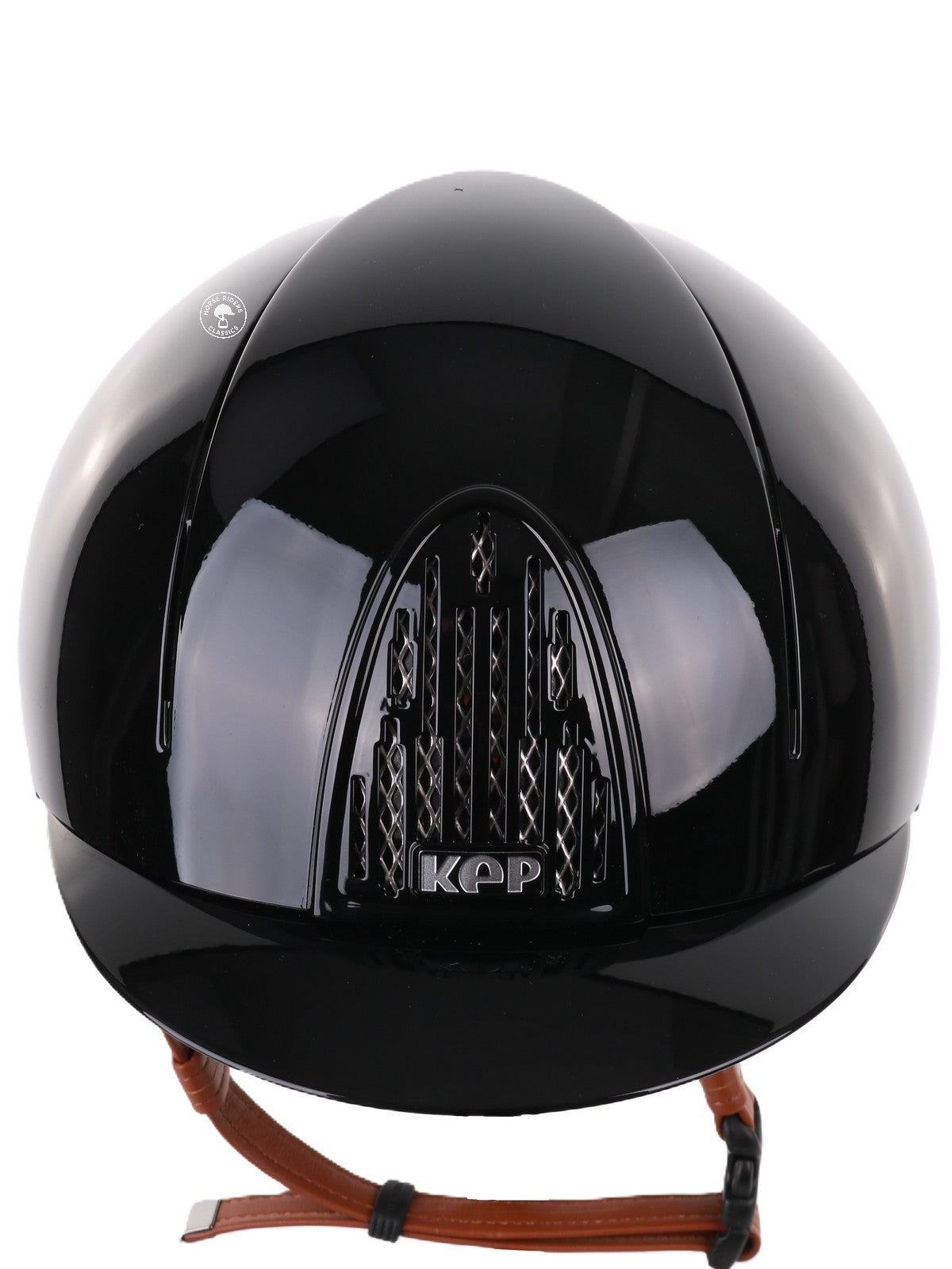 Kep Italia Reithelm Smart Polish Schwarz Beige Kinnriemen