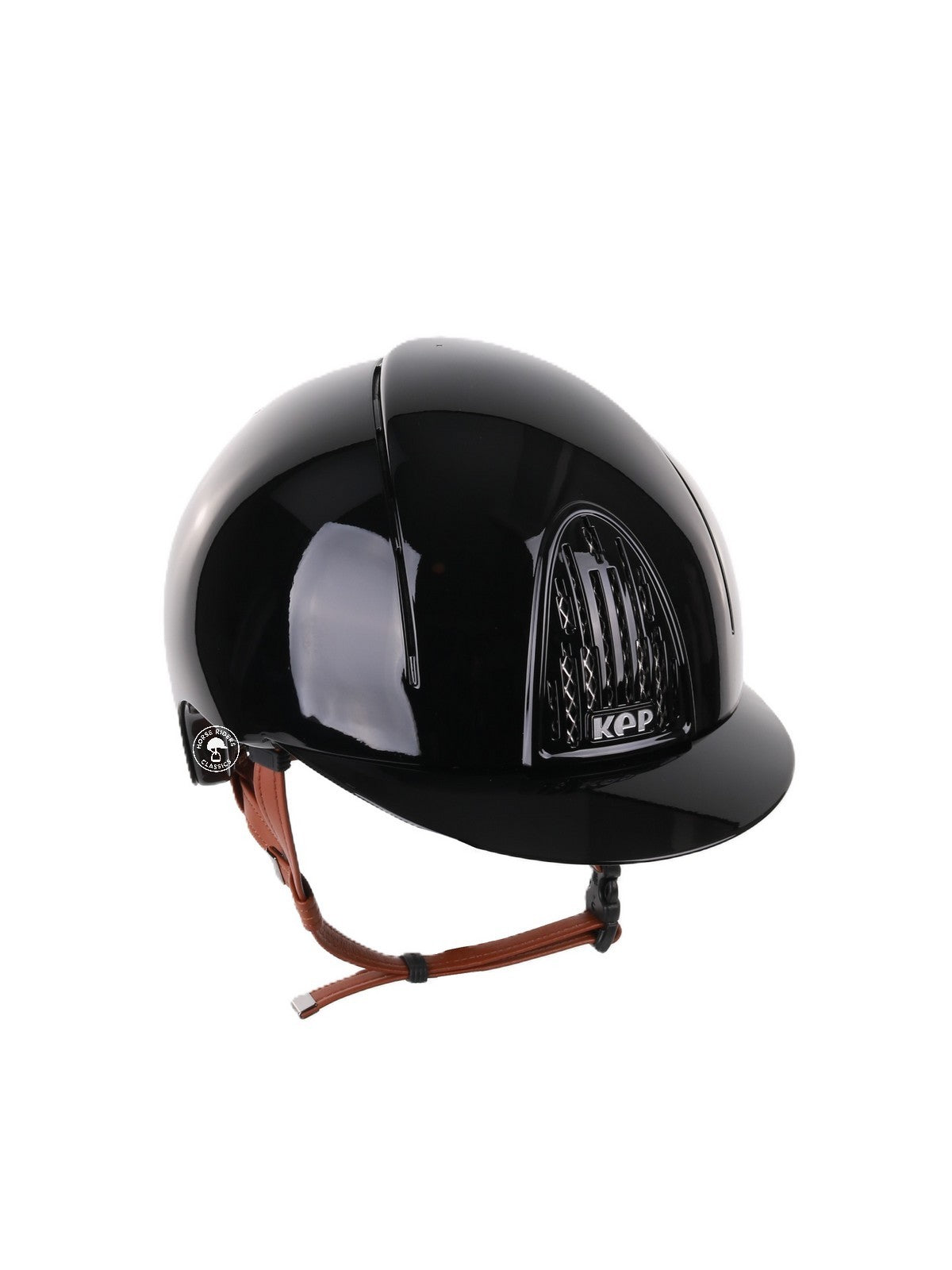 Kep Italia Reithelm Smart Polish Schwarz Beige Kinnriemen