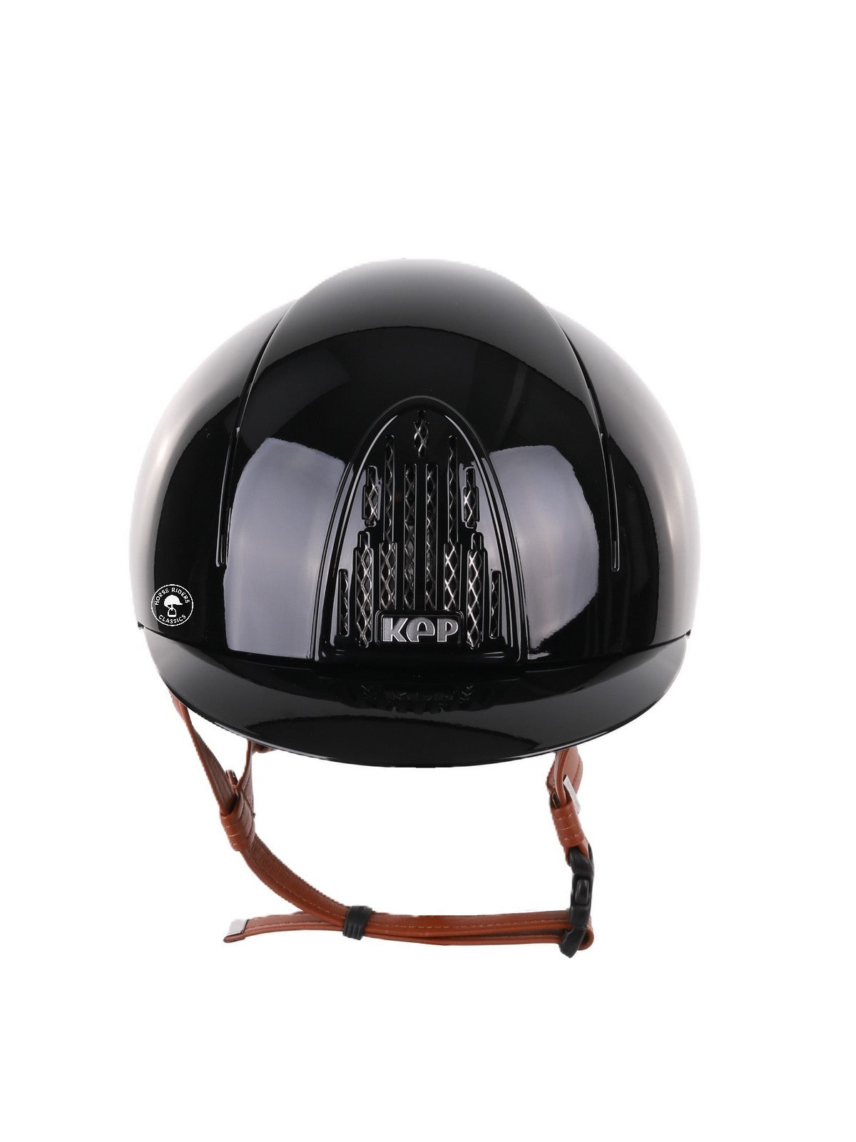 Kep Italia Reithelm Smart Polish Schwarz Beige Kinnriemen