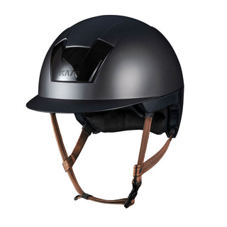 Kask Kooki Matt Schwarz Hellbrauner Kinnriemen