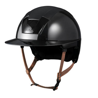 Kask Kooki Lady Shine Schwarz Hellbrauner Kinnriemen