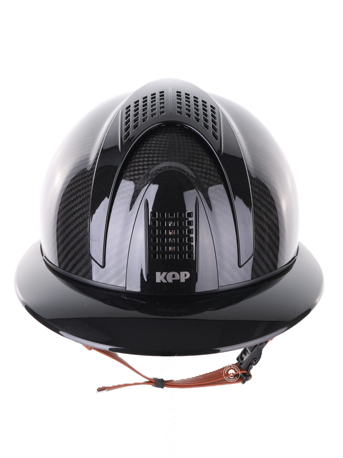 Kep Italia Reithelm E-Light Carbon Polo Schwarz Beige Kinnriemen