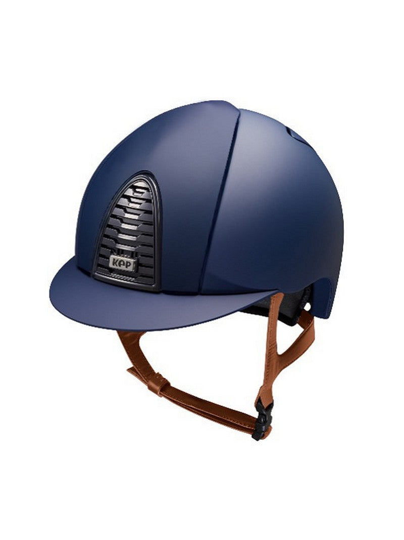 Kep Italia Reithelm Cromo 2.0 Matt Blau Beige Kinnriemen