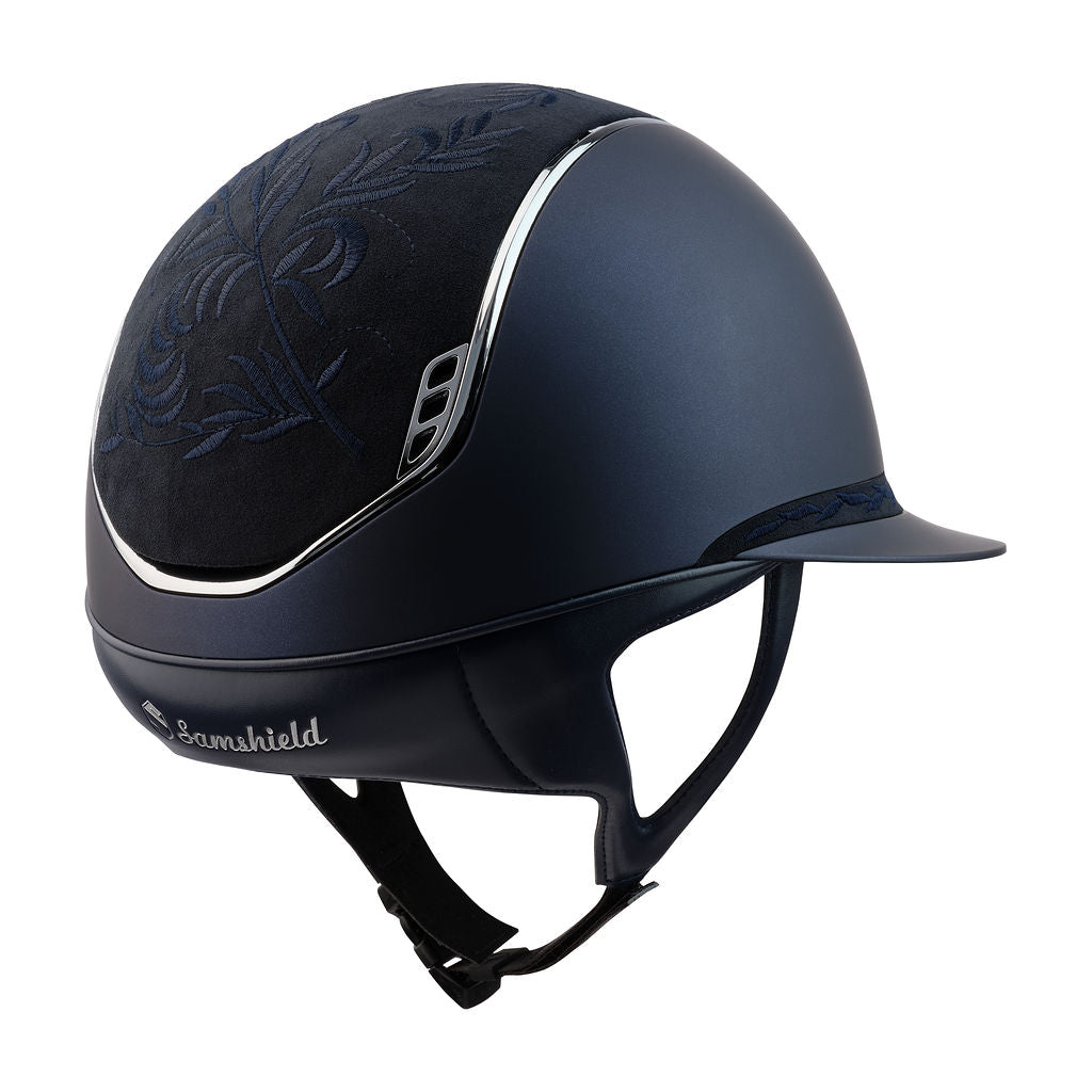 Samshield 2.0 Paardrijhelm Miss Shield Shadowmatt Flower Embroidery Navy